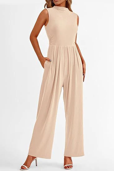 Carmen- Damen Wide Leg Jumpsuit mit hohem Kragen - Image 7