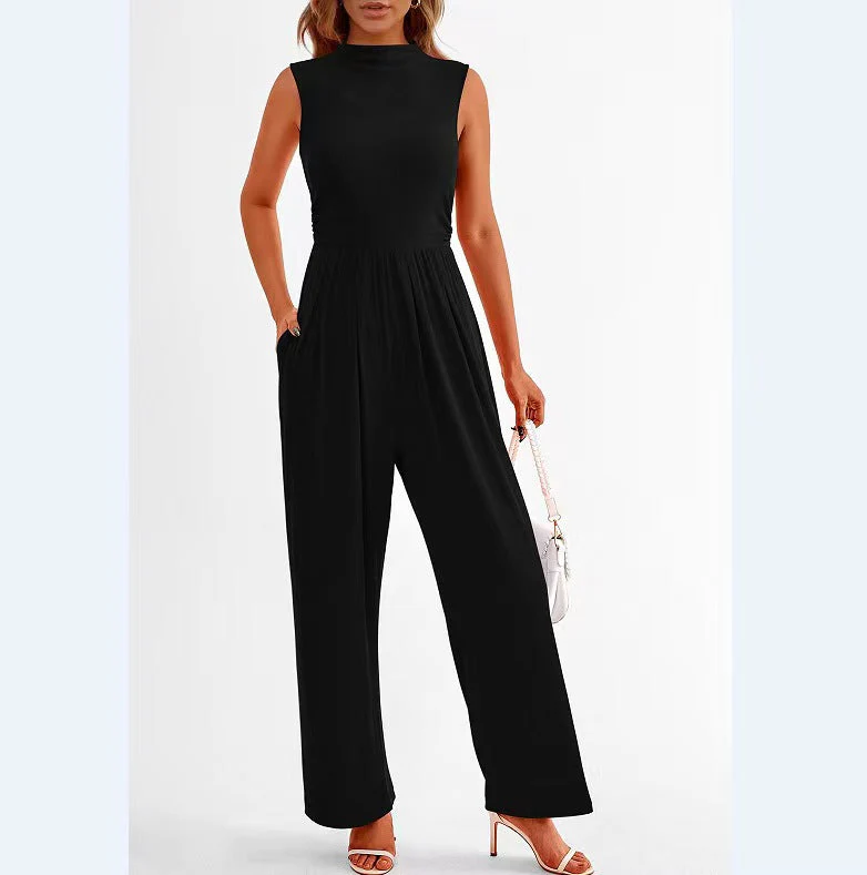 Carmen- Damen Wide Leg Jumpsuit mit hohem Kragen - Image 9