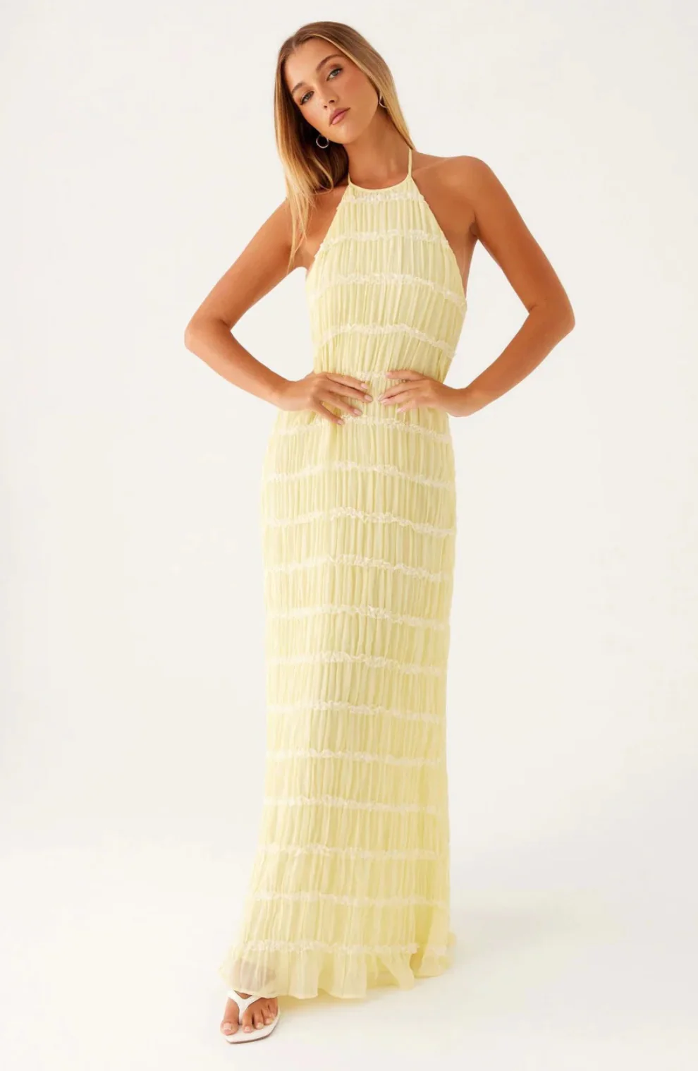 Caroline | Texturiertes Halterneck-Maxikleid - Image 6