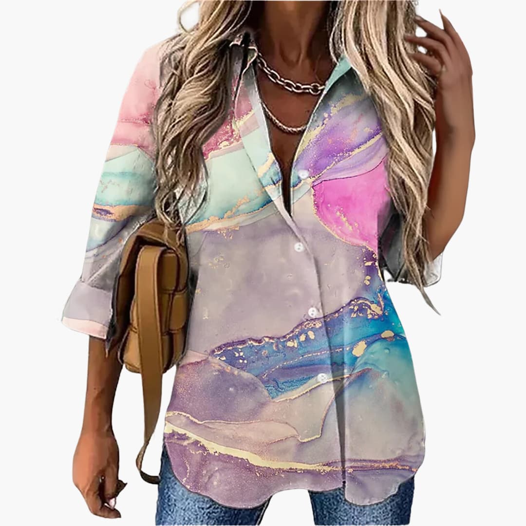 Casual Bluse für Damen mit Blumenmuster - Locker & Elegant - Image 3