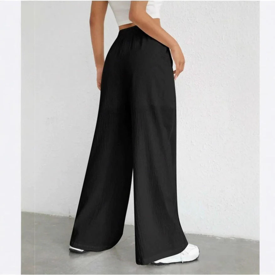 Caterina- Damen weite High Waist Hose mit Oberfläche - Image 2