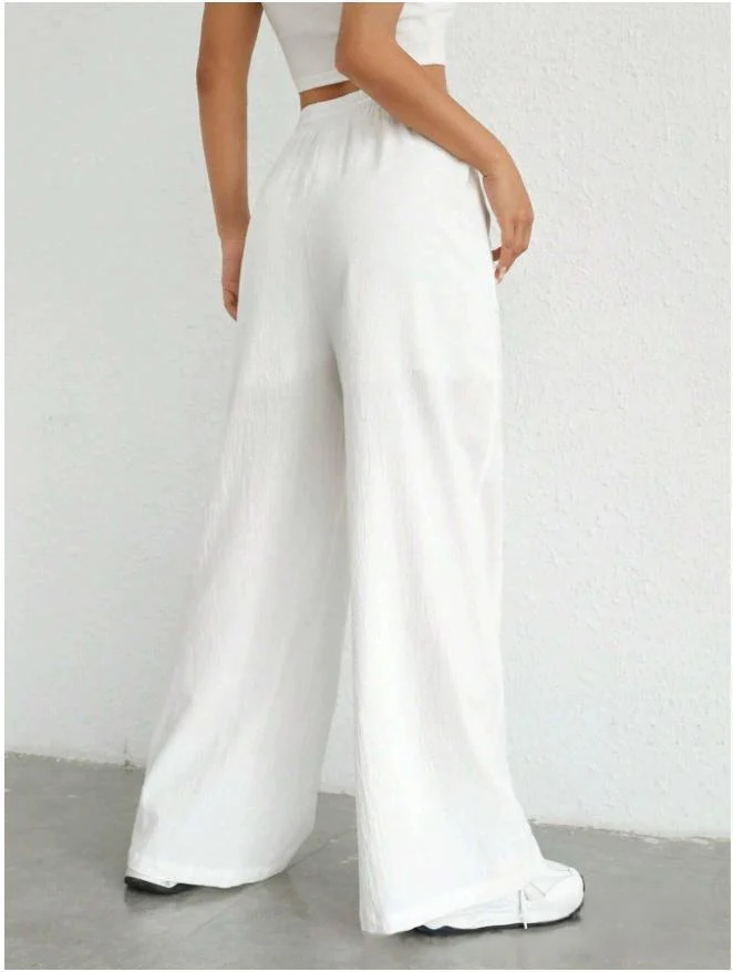 Caterina- Damen weite High Waist Hose mit Oberfläche - Image 4