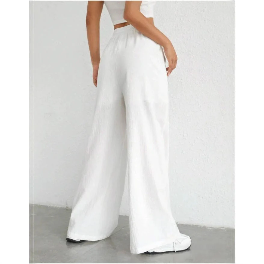 Caterina- Damen weite High Waist Hose mit Oberfläche - Image 5