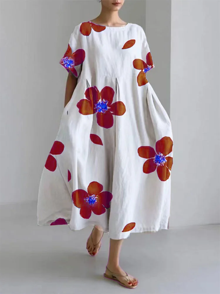 CATERINA | Langes Sommerkleid mit Lebendigen Blumen und Weicher Bequemlichkeit für Sonnige Tage - Image 3