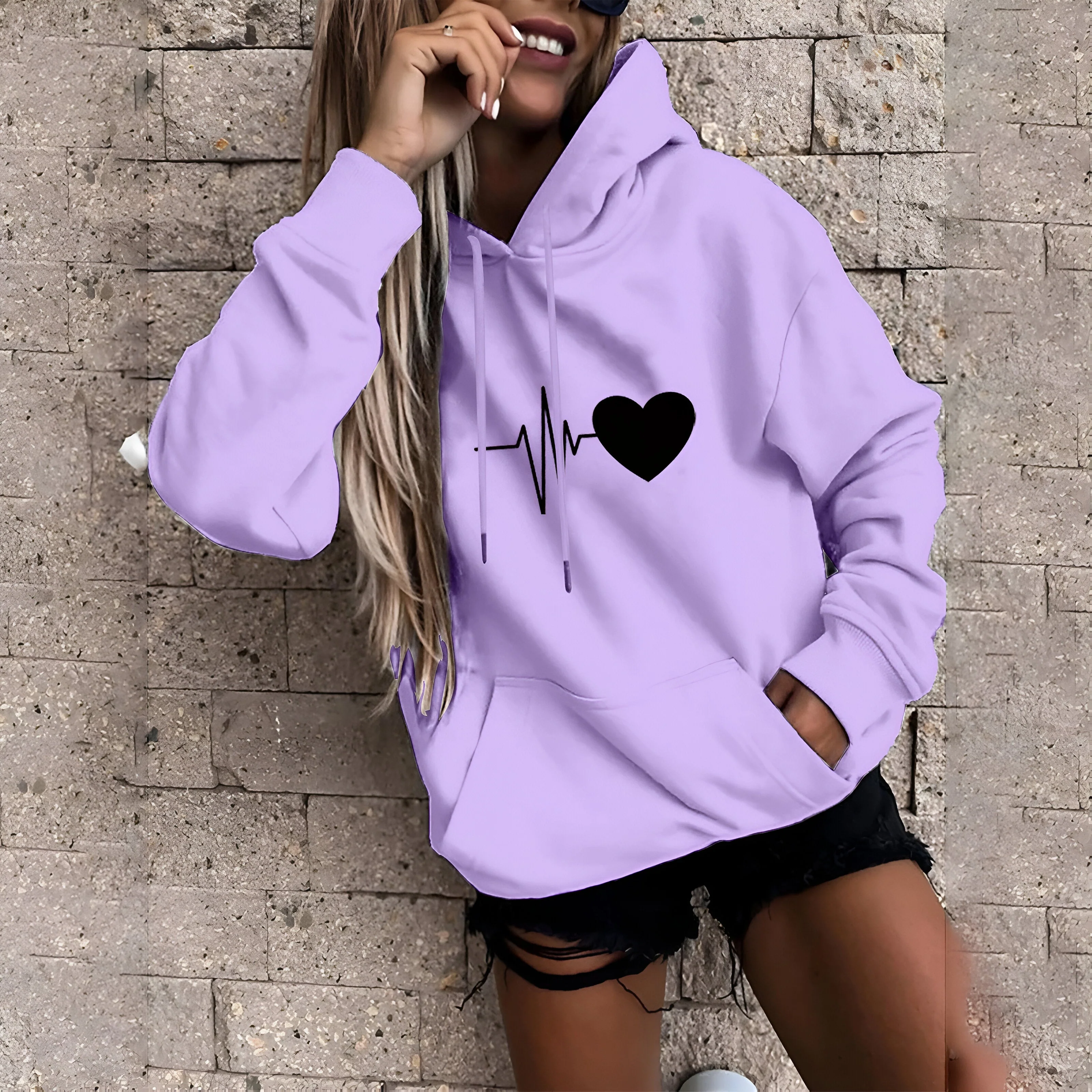 Catherine | Lässiges Print Hoodie Sweatshirt - Image 4