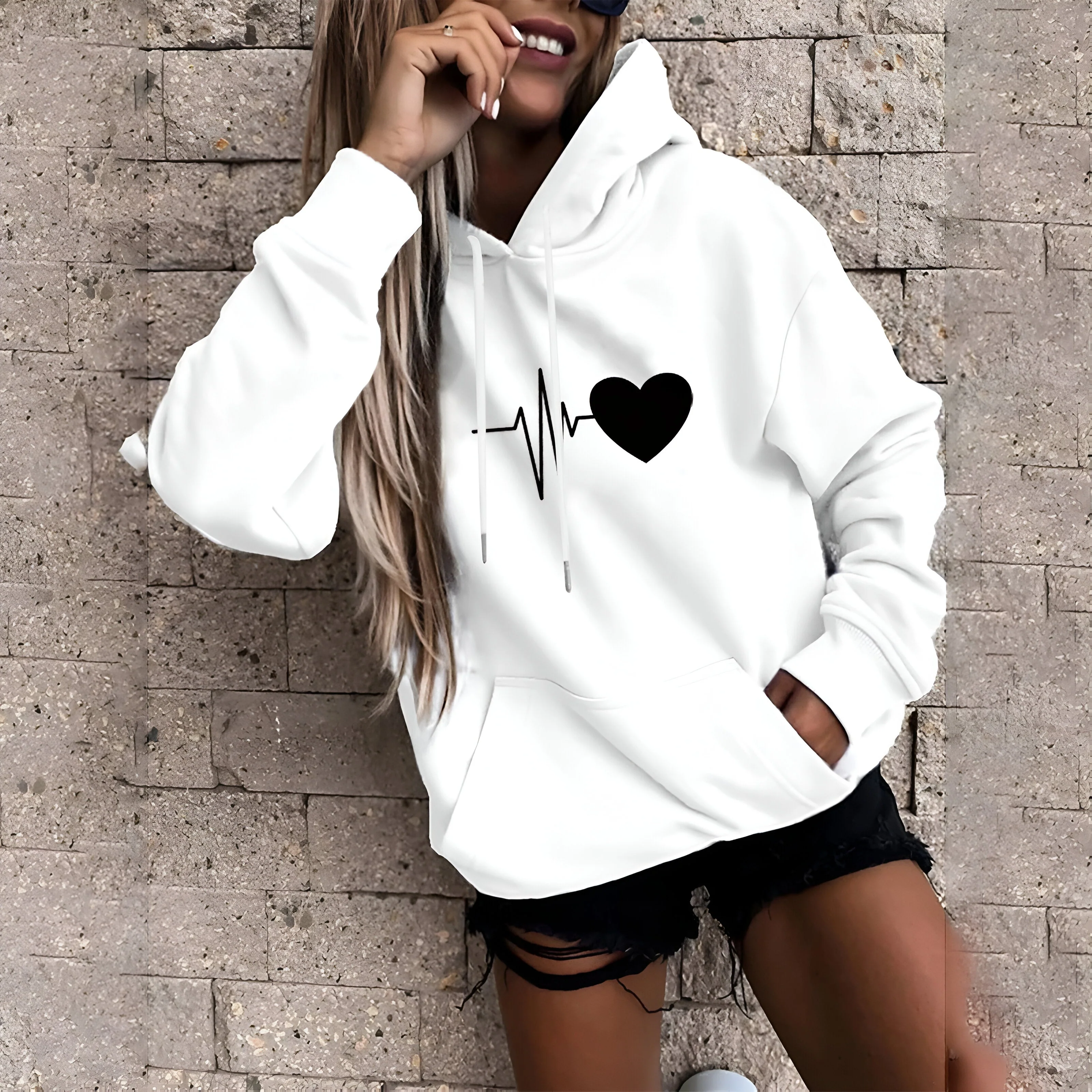 Catherine | Lässiges Print Hoodie Sweatshirt - Image 6
