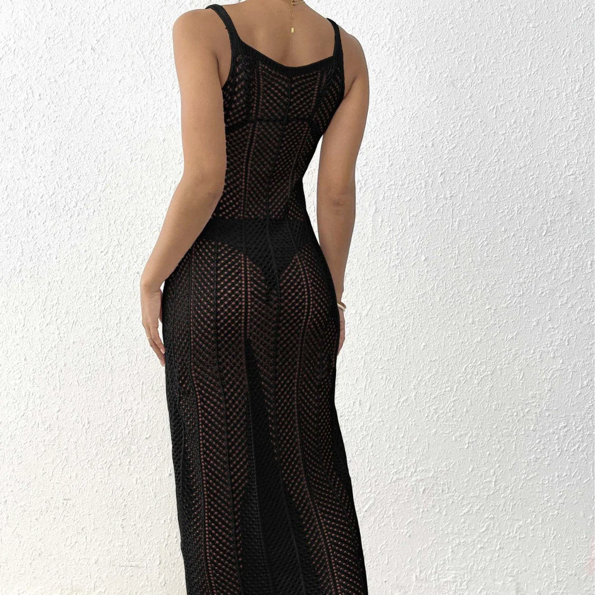 Cecilia- Damen transparentes Häkel Strandkleid - Image 3
