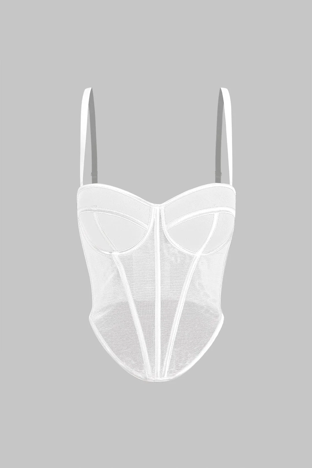 Cecilia | Elegantes Mesh-Korsett-Top mit Kontrastpaspeln - Image 16