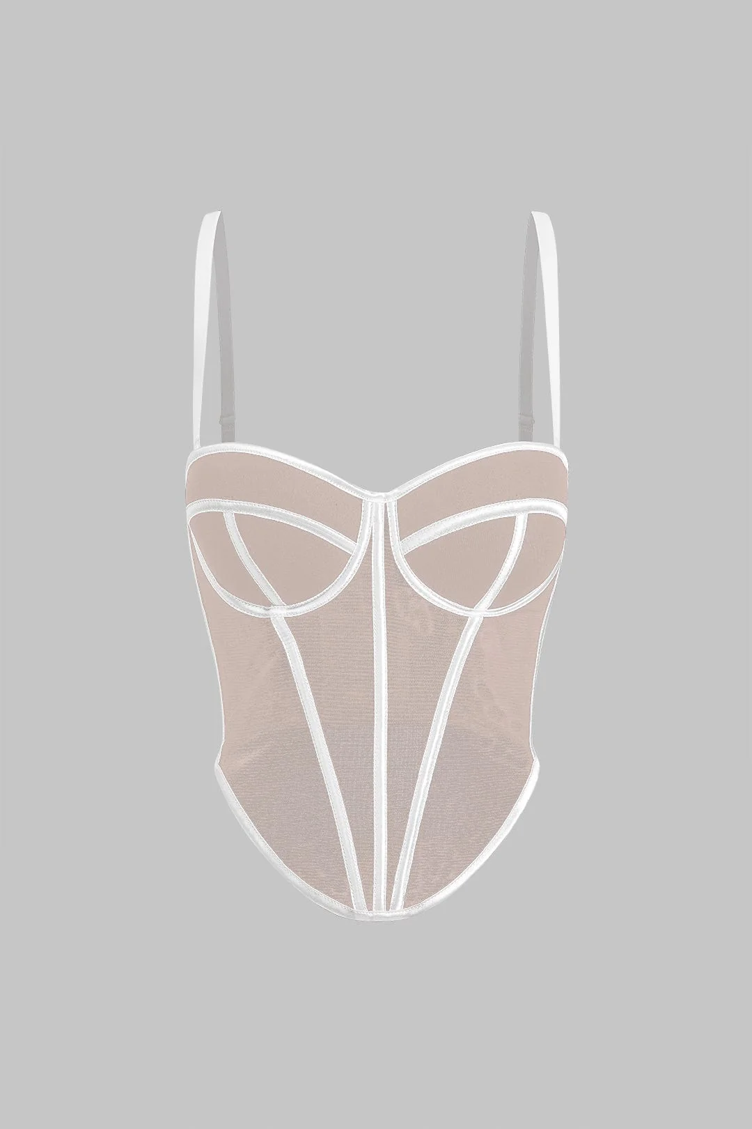 Cecilia | Elegantes Mesh-Korsett-Top mit Kontrastpaspeln - Image 17