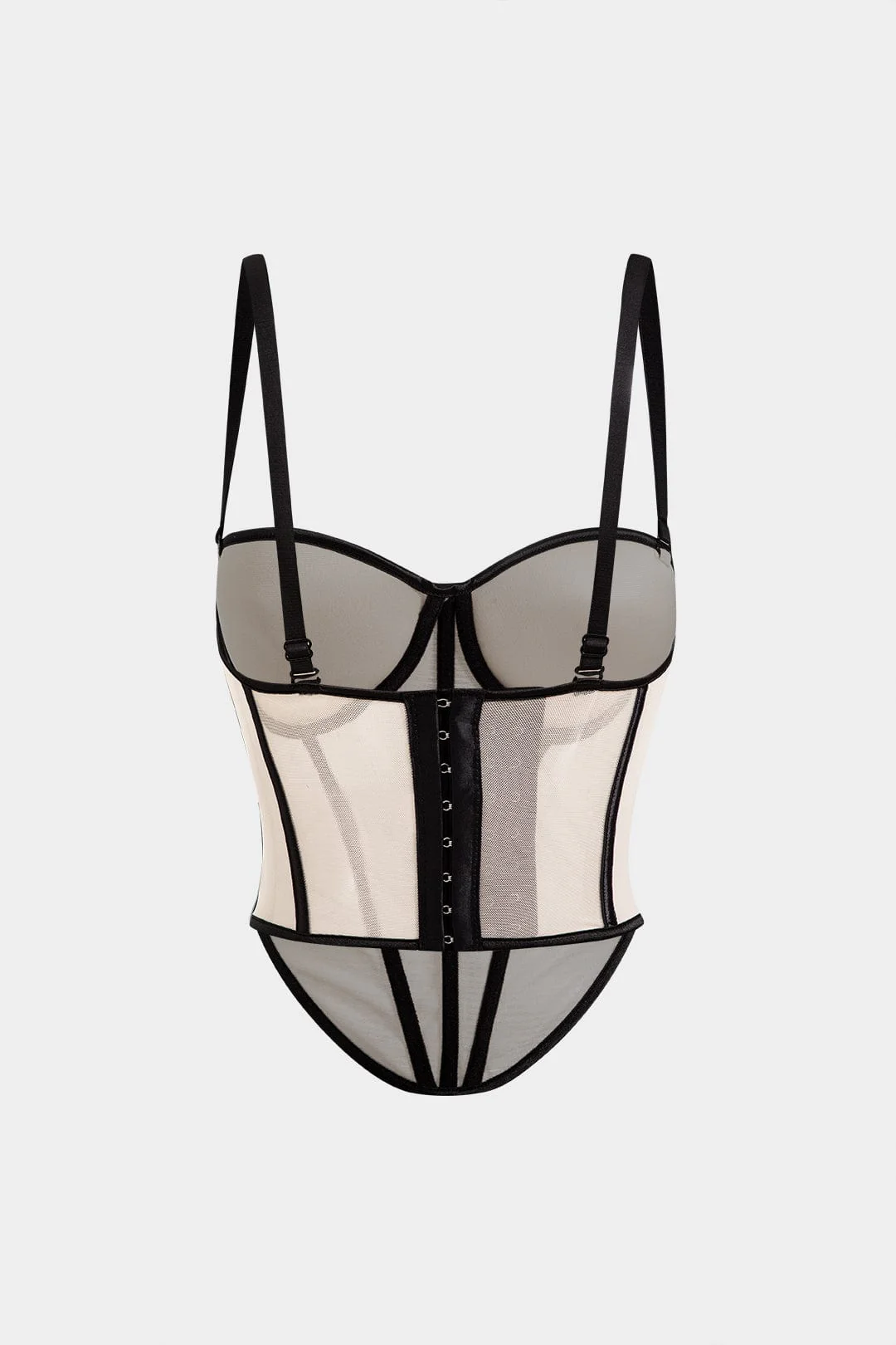 Cecilia | Elegantes Mesh-Korsett-Top mit Kontrastpaspeln - Image 6