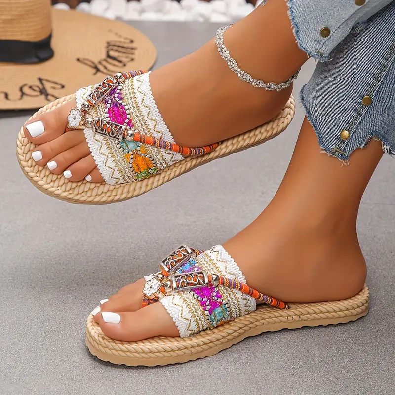 Cedie – Boho-Sandalen mit Perlen und geflochtenem Seil - Image 6