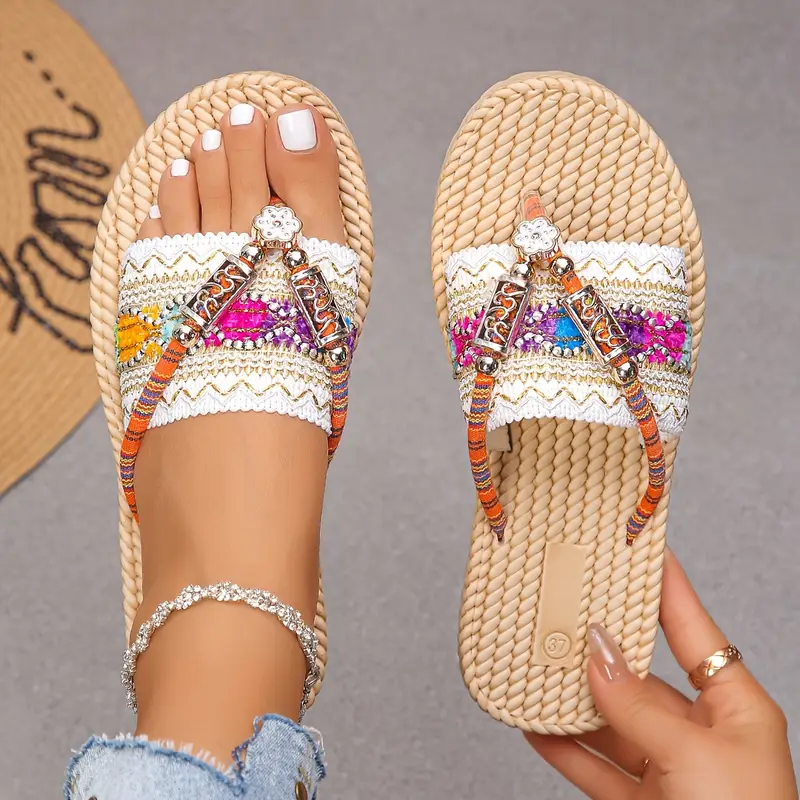 Cedie – Boho-Sandalen mit Perlen und geflochtenem Seil - Image 8