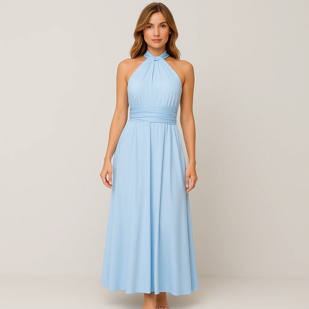 Celeste Ärmloses Lang Abendkleid mit Kreuzausschnitt - Image 3