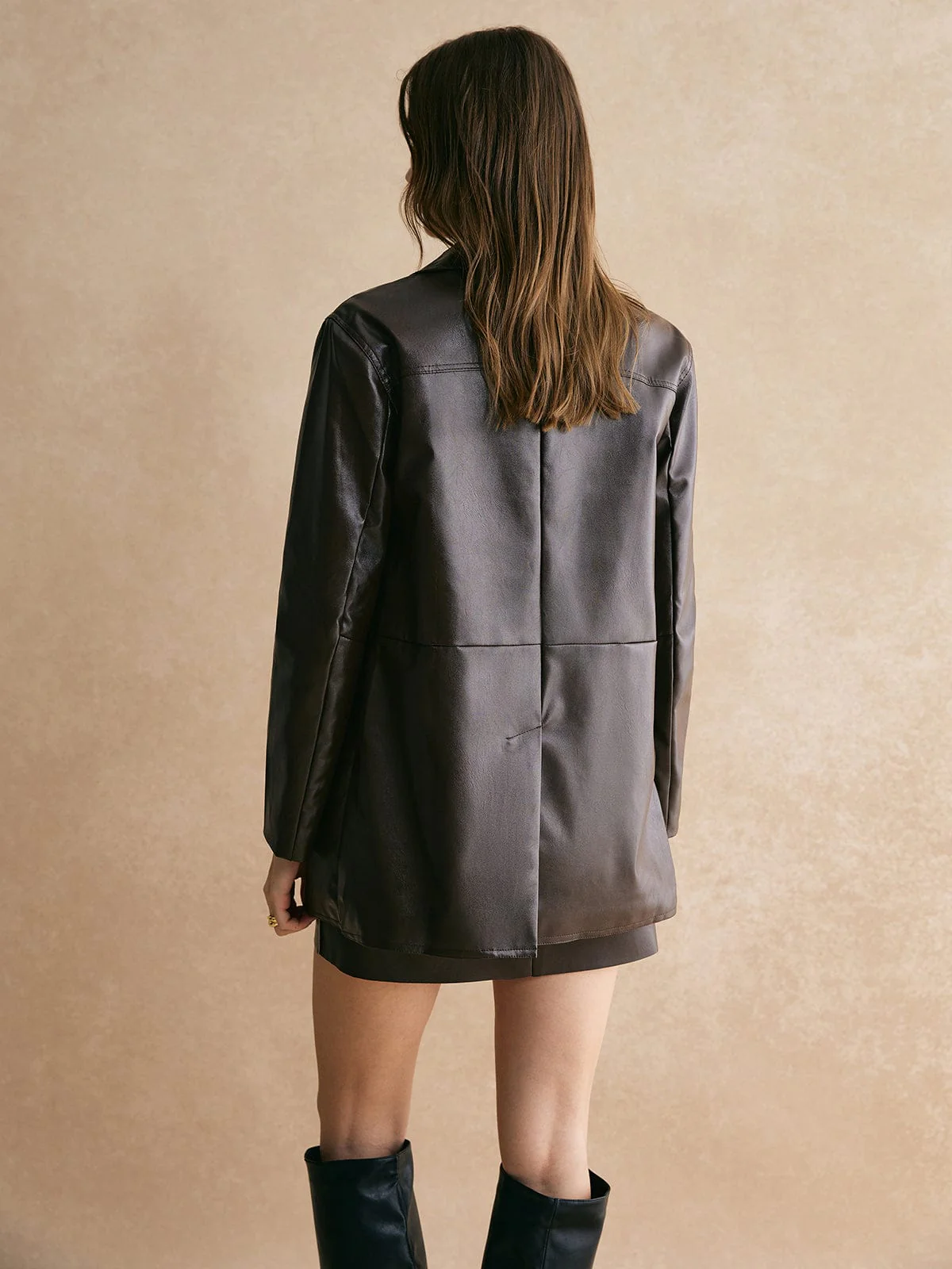 Celeste | Elegantes Leder-Set mit Blazer & Rock - Image 4