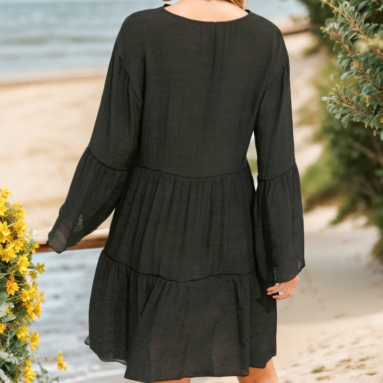 Celia- Damen lässiges Sommerkleid mit besonderen Volantärmeln - Image 3