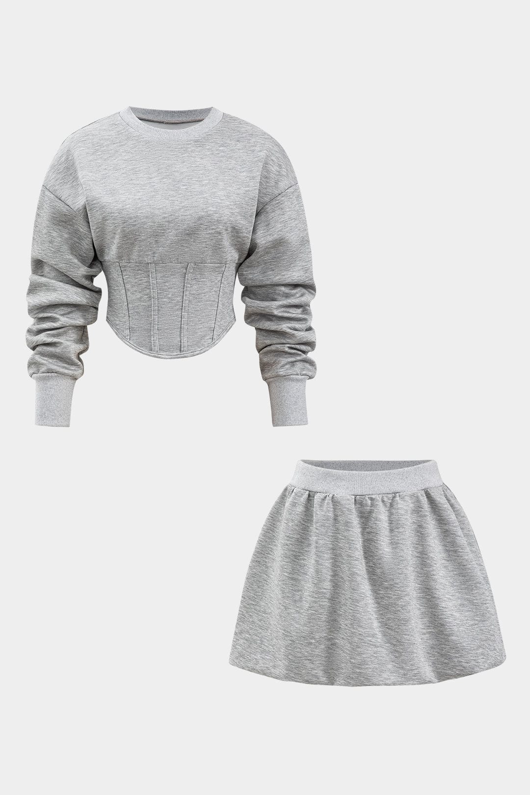 Celine | Stylisches Sweat-Zweiteiler-Set mit Cropped-Pullover & Skaterrock - Image 8