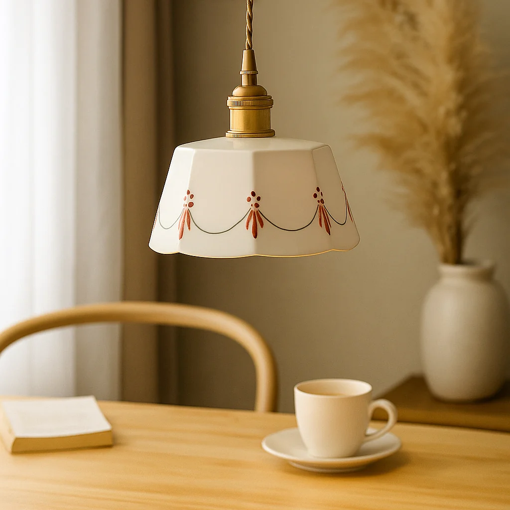 CeramiGlow – Elegante Pendellampe mit klassischem Muster aus Keramik - Image 3