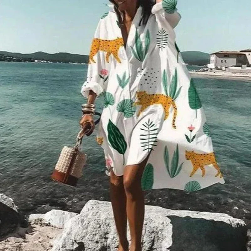 Cezil – Boho-Chic-Strandhemdkleid mit Knopfleiste - Image 5