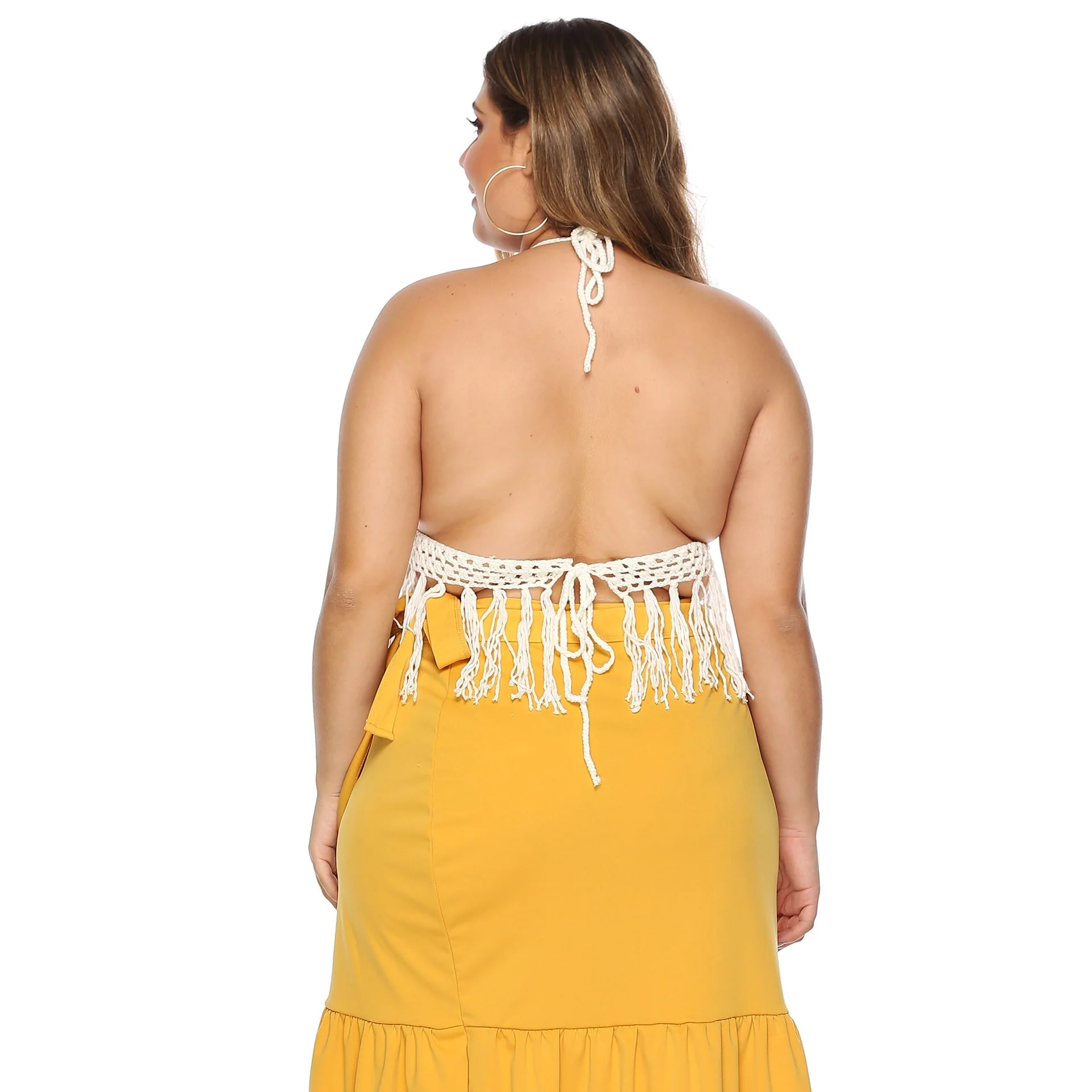 Charlotte- Damen Häkel crop top mit Fransen - Image 2