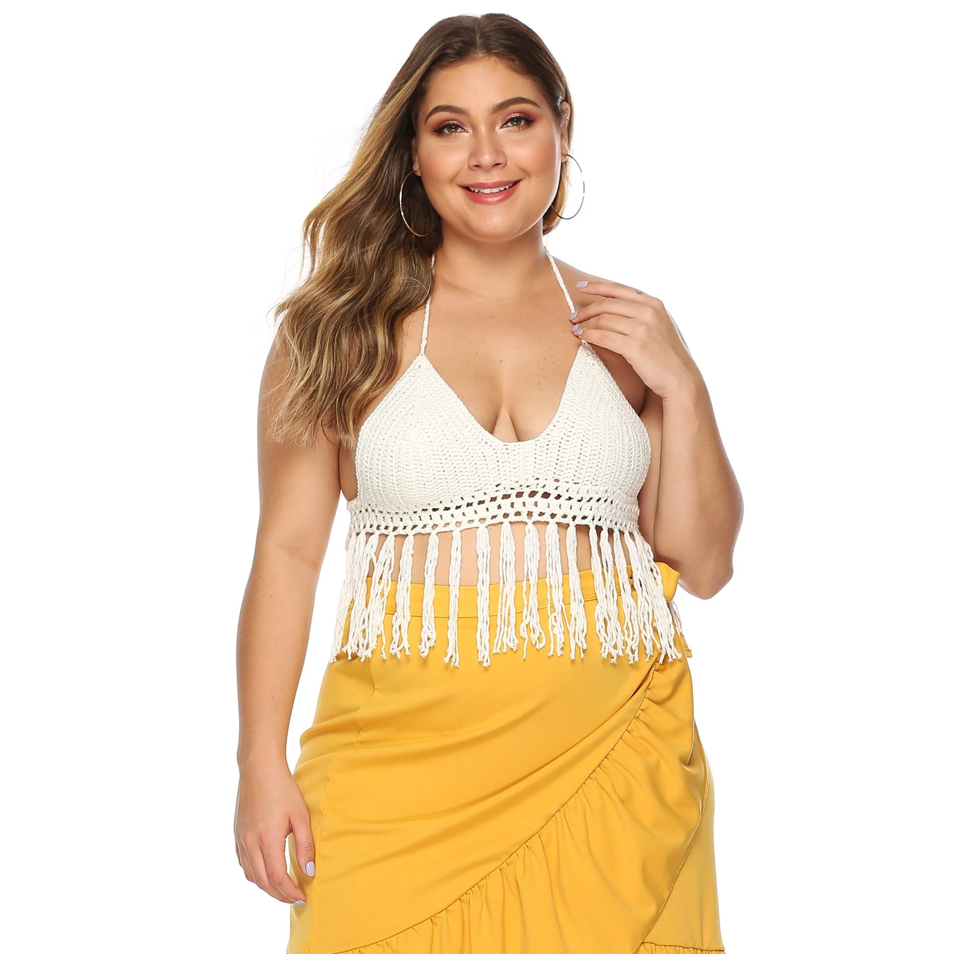 Charlotte- Damen Häkel crop top mit Fransen - Image 5