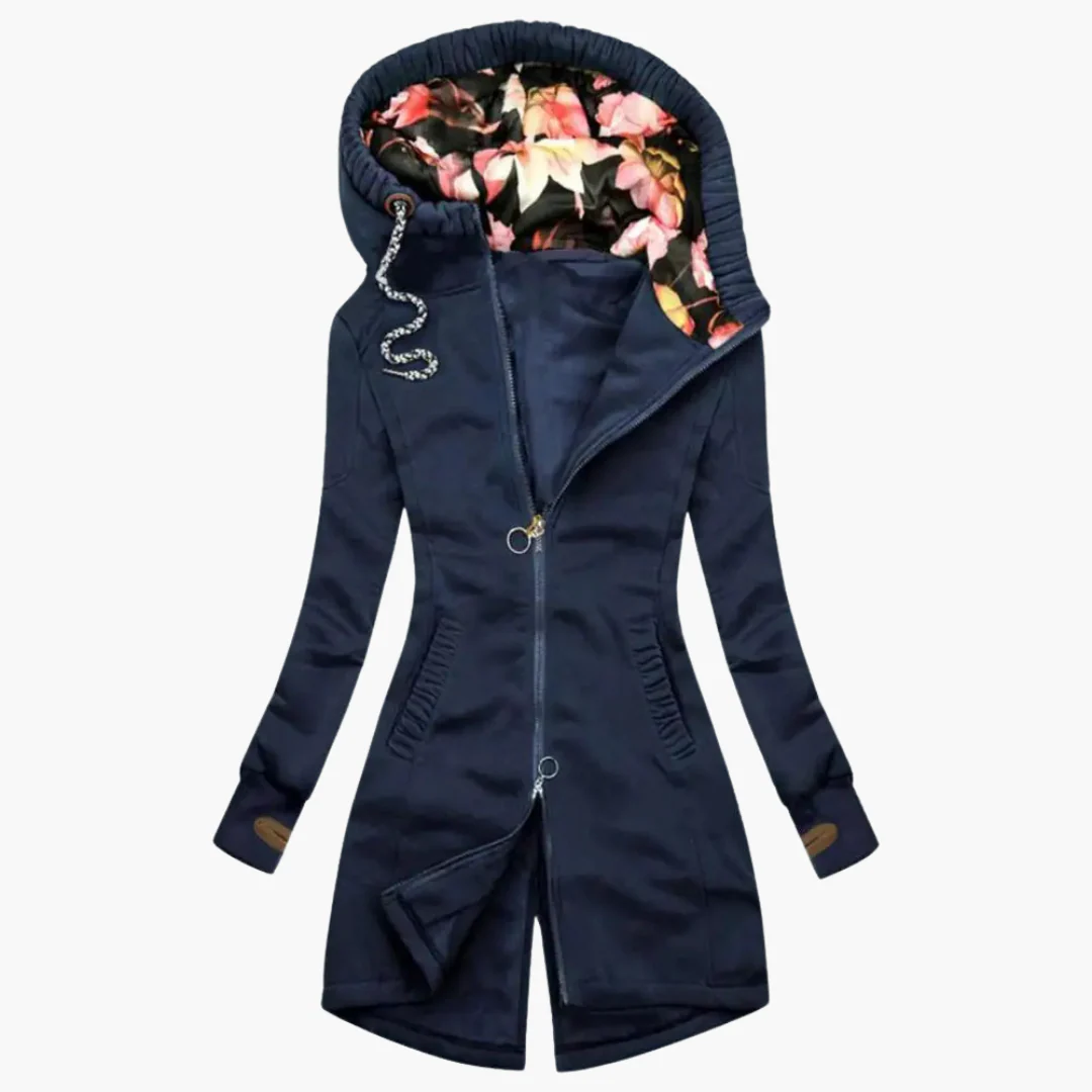 Charlotte – Damen Parka Mit Kapuze Und Innenmuster - Image 2