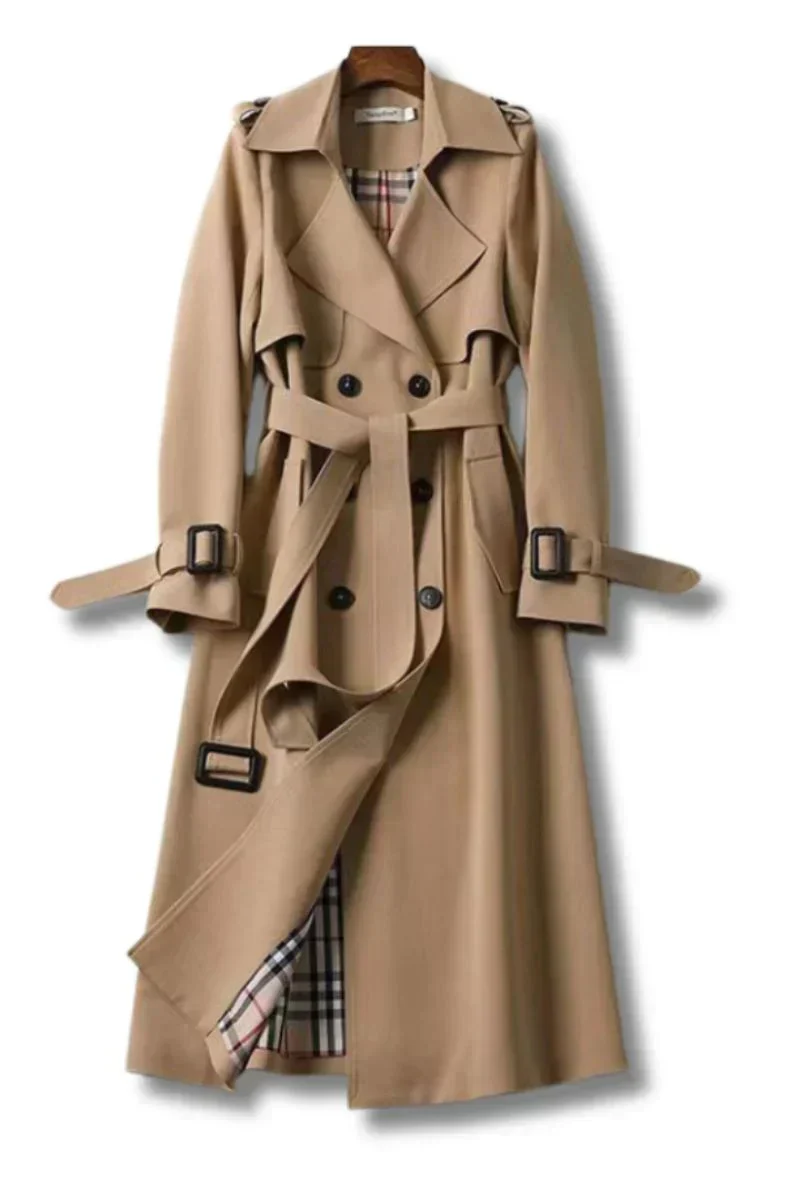 Charlotte – Klassischer Doppelreihiger Damen Trenchcoat mit Gürtel - Image 5