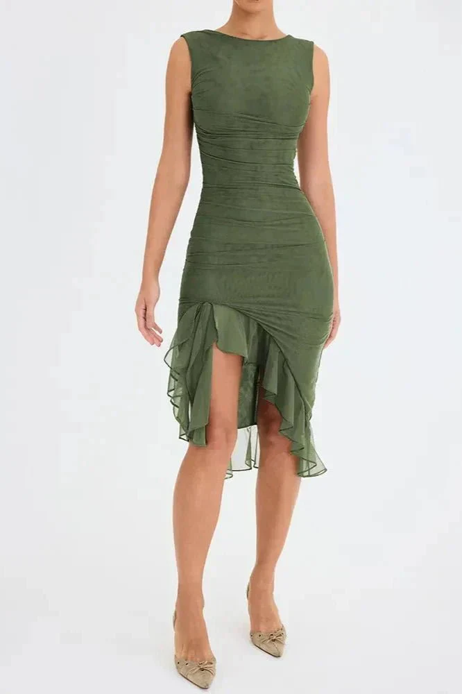Clara | Damen Elegantes Midi Kleid Stretch Mesh – Mesh Midikleid Elegant 2026 - Image 21