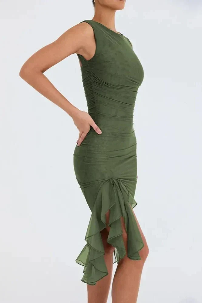 Clara | Damen Elegantes Midi Kleid Stretch Mesh – Mesh Midikleid Elegant 2026 - Image 23