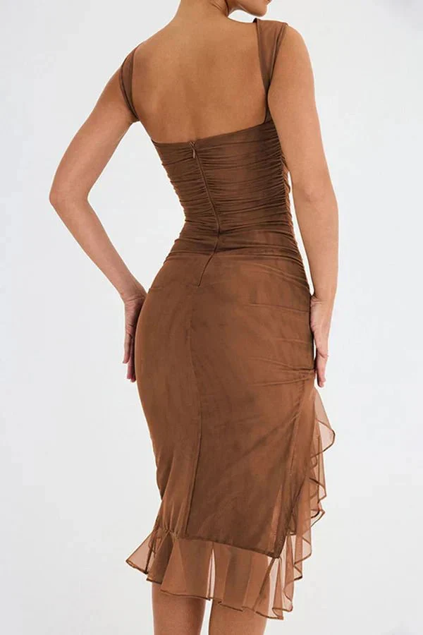Clara | Damen Elegantes Midi Kleid Stretch Mesh – Mesh Midikleid Elegant 2026 - Image 27