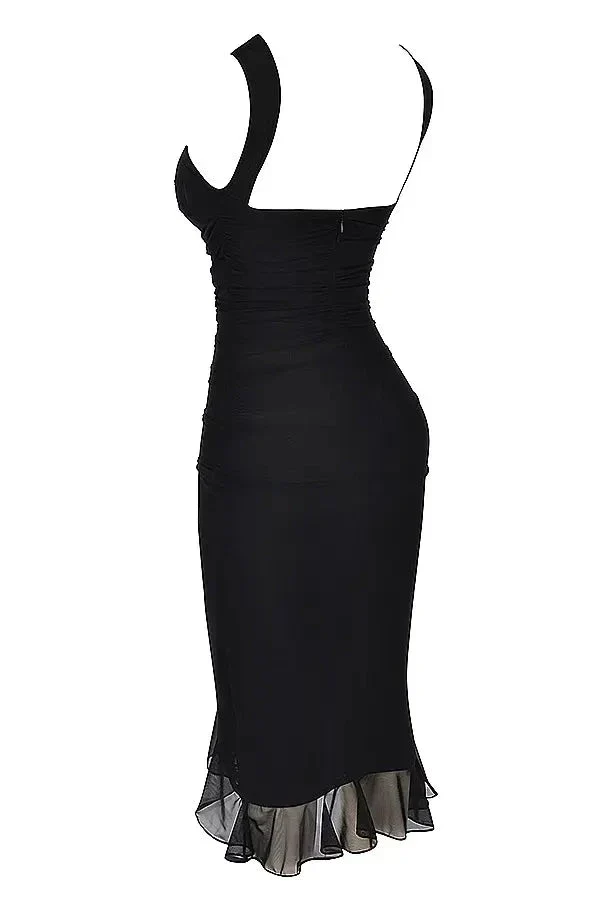 Clara | Damen Elegantes Midi Kleid Stretch Mesh – Mesh Midikleid Elegant 2026 - Image 9