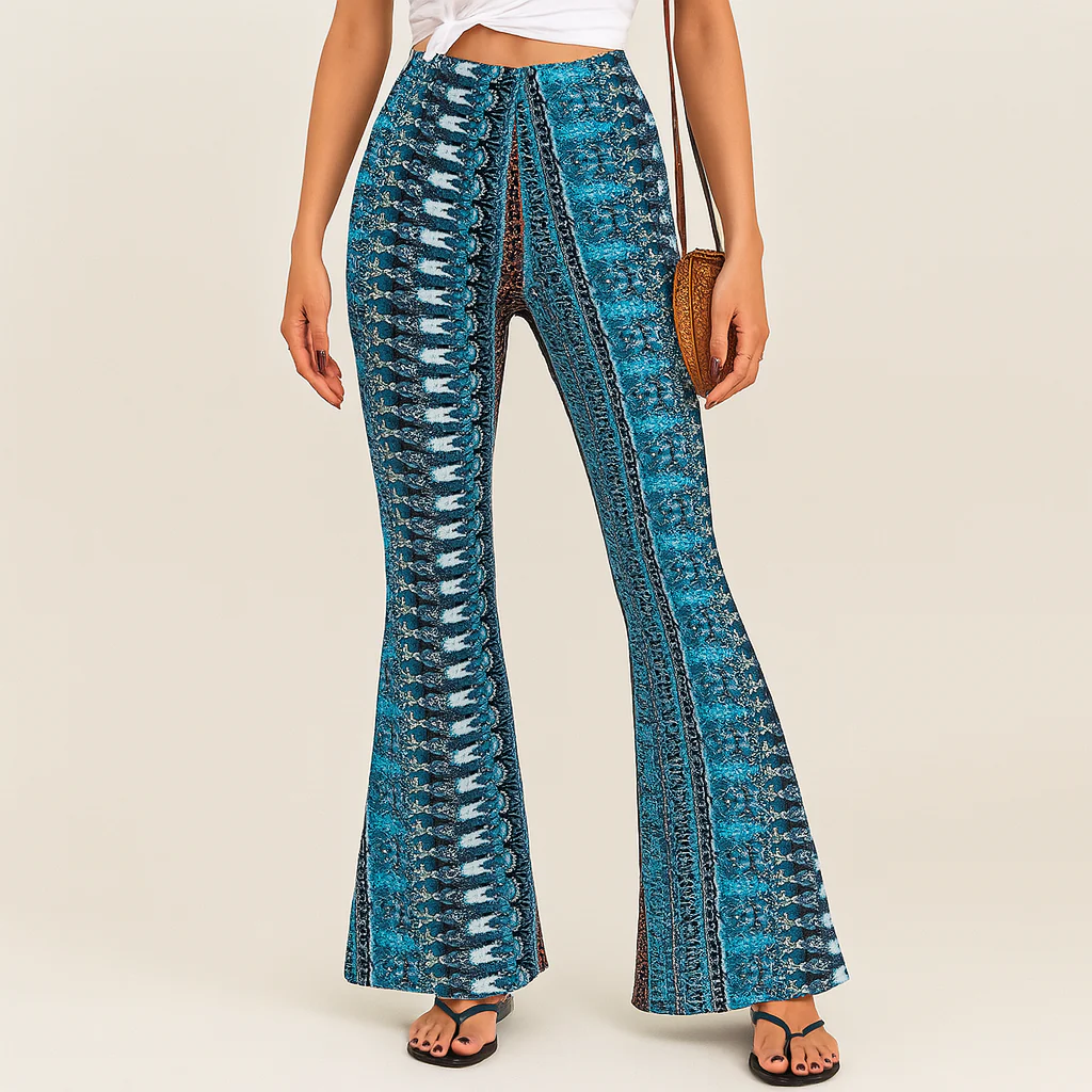 Chelsea – Boho-Schlaghose für Damen – Allover-Print, Slim Fit - Image 4