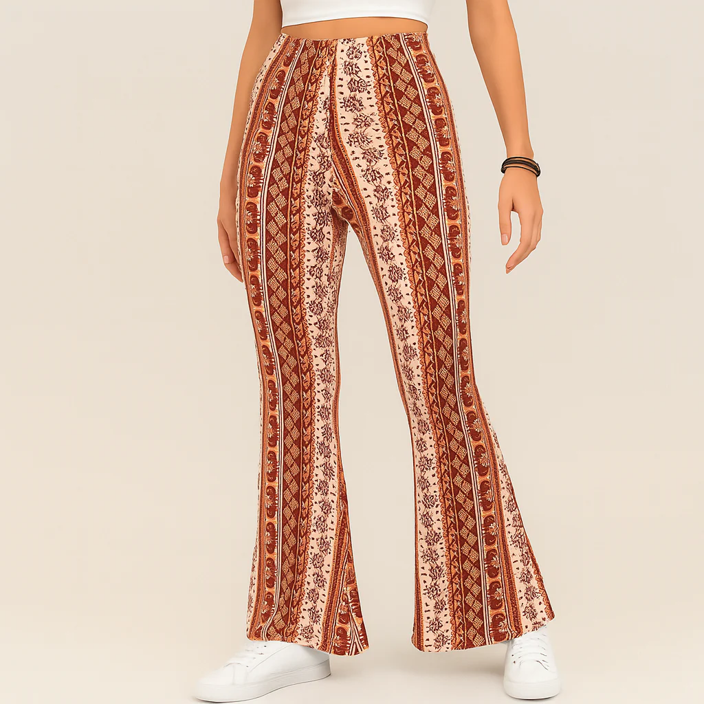 Chelsea – Boho-Schlaghose für Damen – Allover-Print, Slim Fit - Image 7
