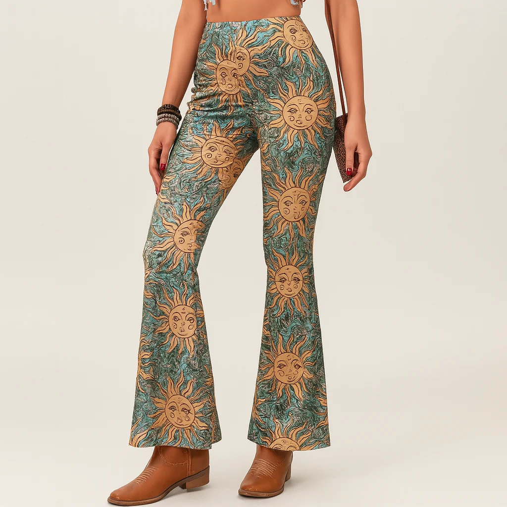 Chelsea – Boho-Schlaghose für Damen – Allover-Print, Slim Fit - Image 8