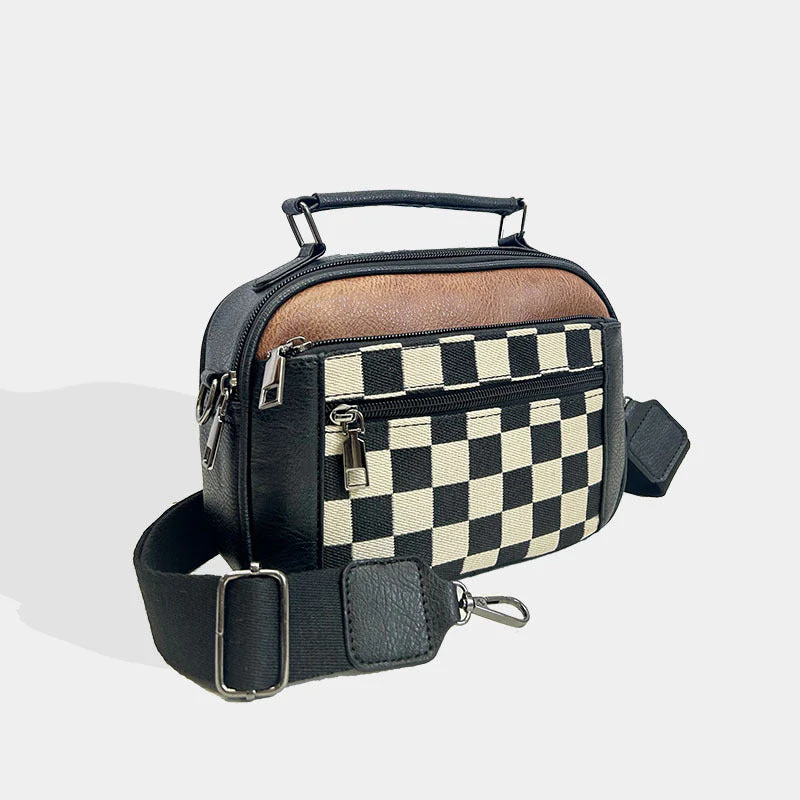 CHESSMATE Schultertasche | Moderner, Kompakter Style mit Schachbrettmuster - Image 2