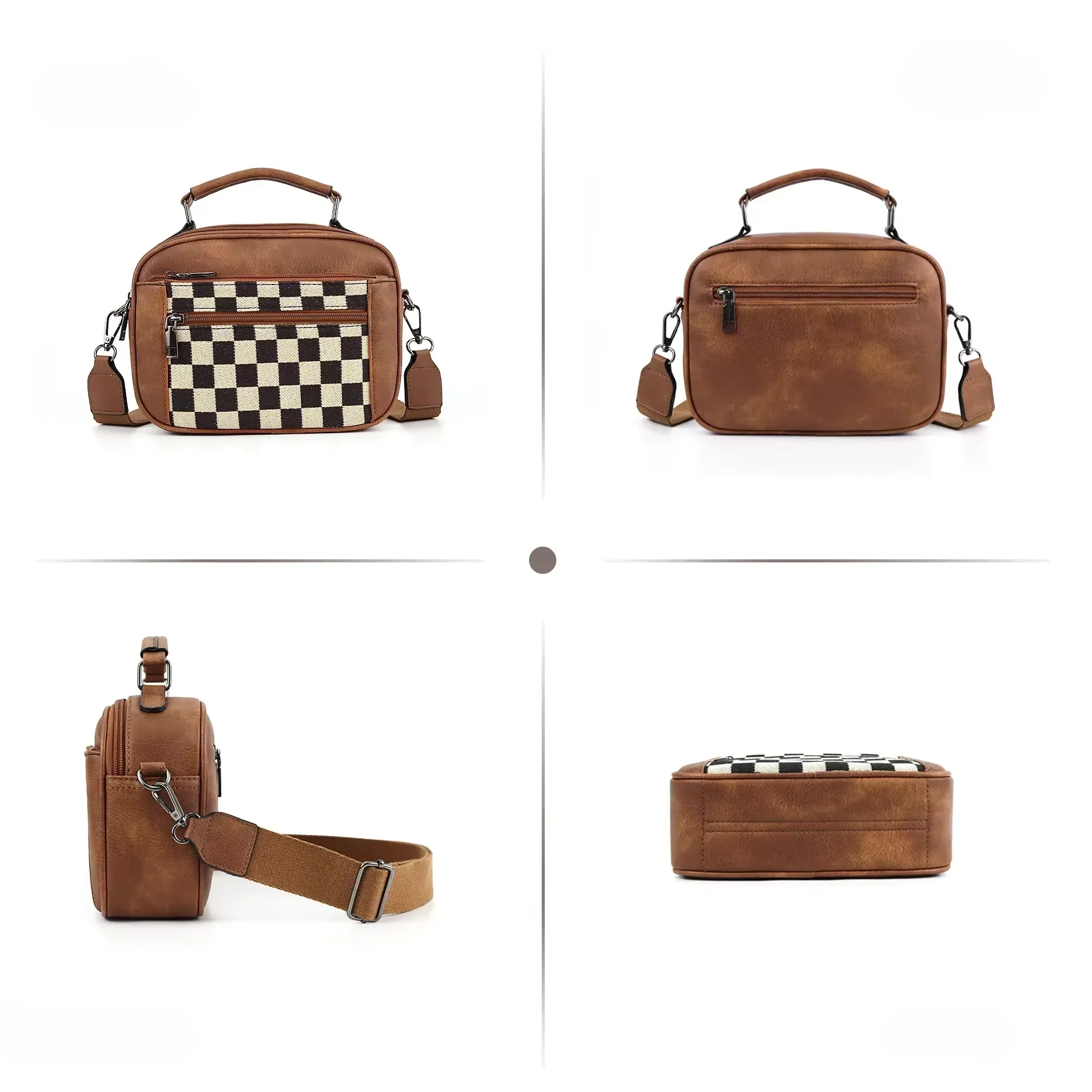 CHESSMATE Schultertasche | Moderner, Kompakter Style mit Schachbrettmuster - Image 7