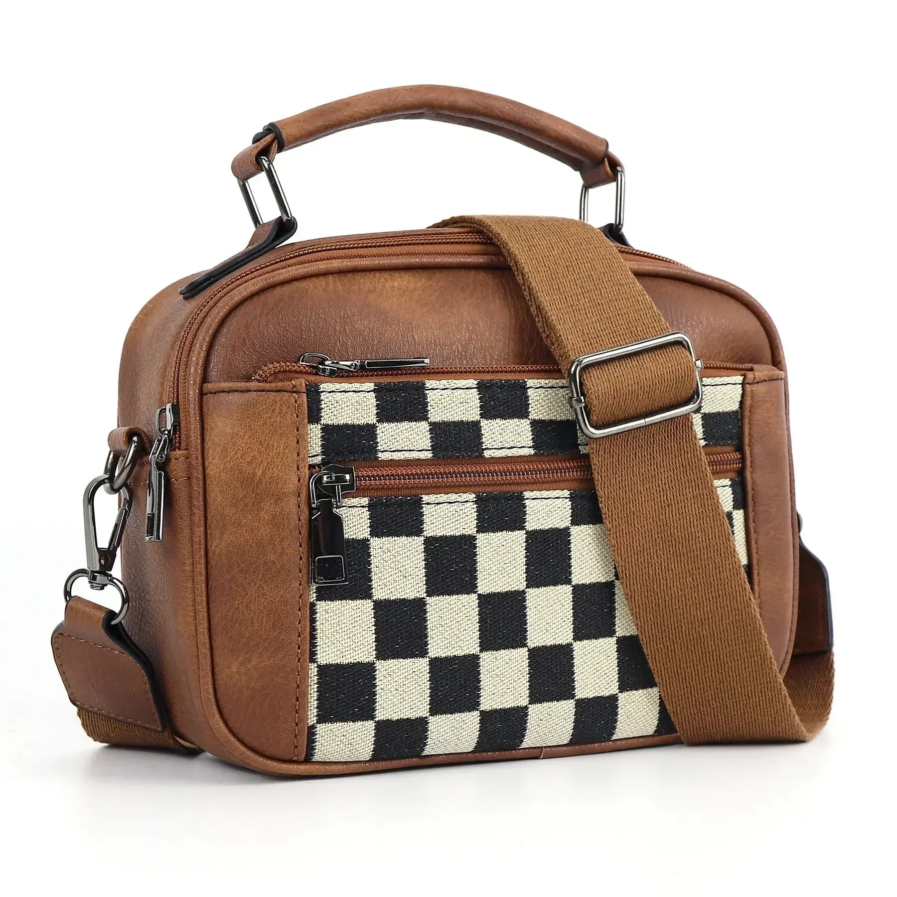 CHESSMATE Schultertasche | Moderner, Kompakter Style mit Schachbrettmuster - Image 8