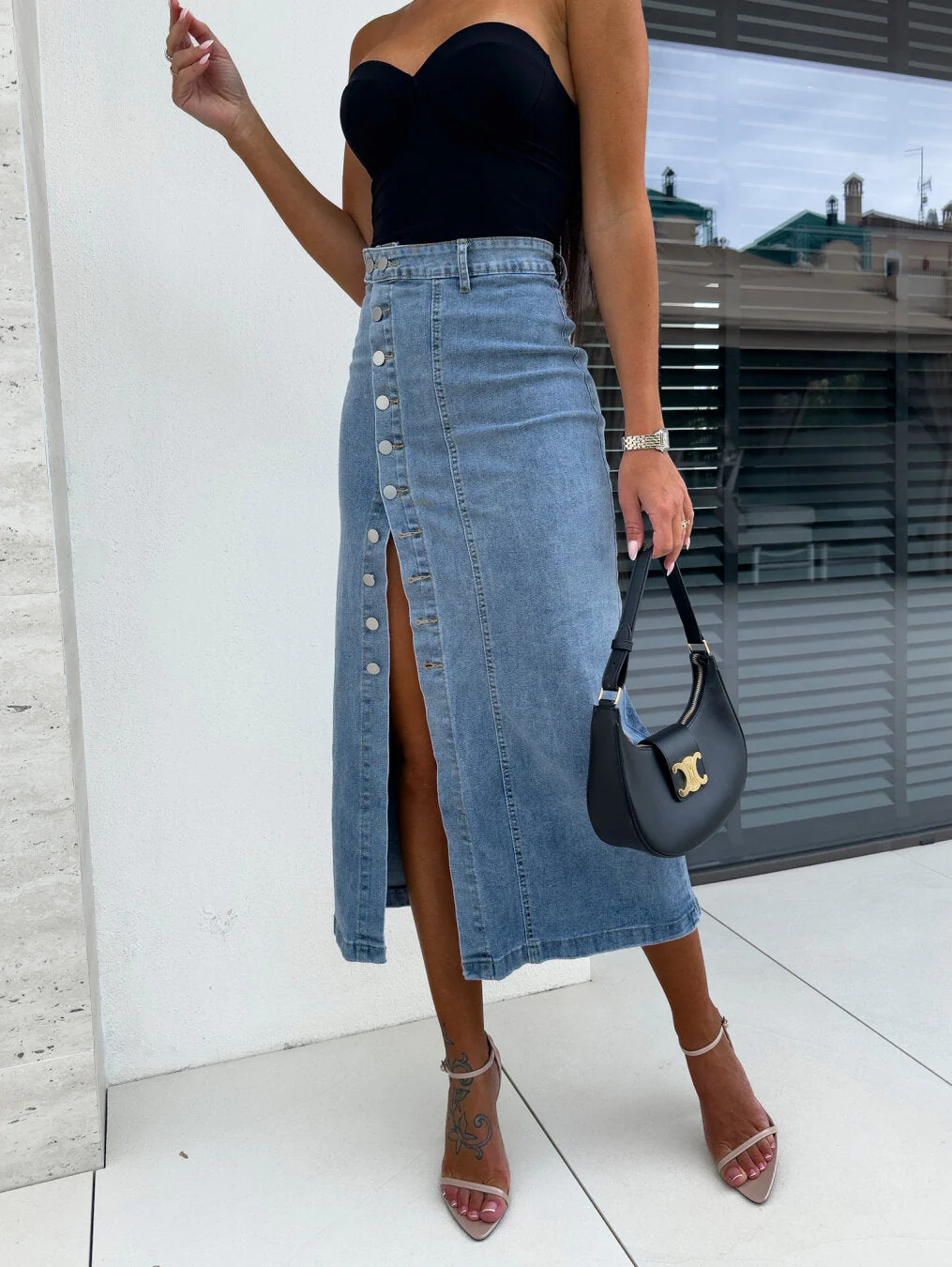 Chiara | Modischer, figurbetonter Jeansrock - Image 4