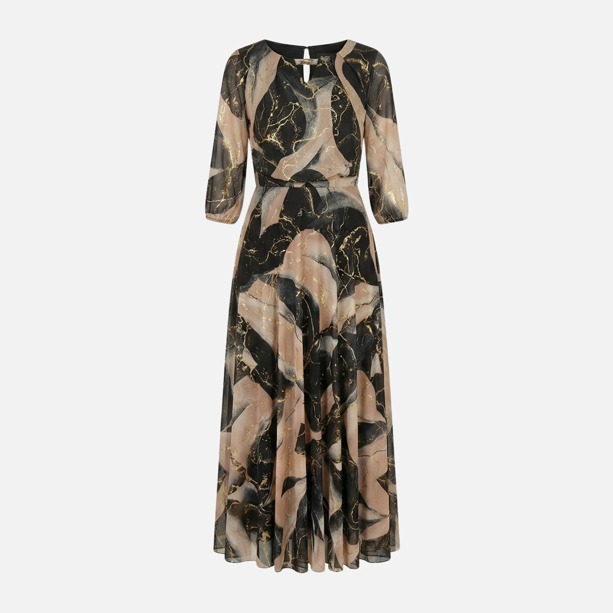 Zora | Damen Chiffon Maxikleid Gummibund V-Ausschnitt – Chiffon Maxi Kleid - Image 7