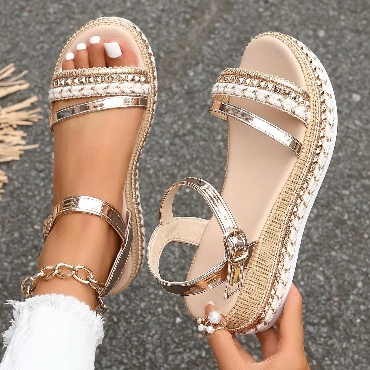 Chloe | Damen Plus Größe Sweet Style Sommer Sandalen - Image 5