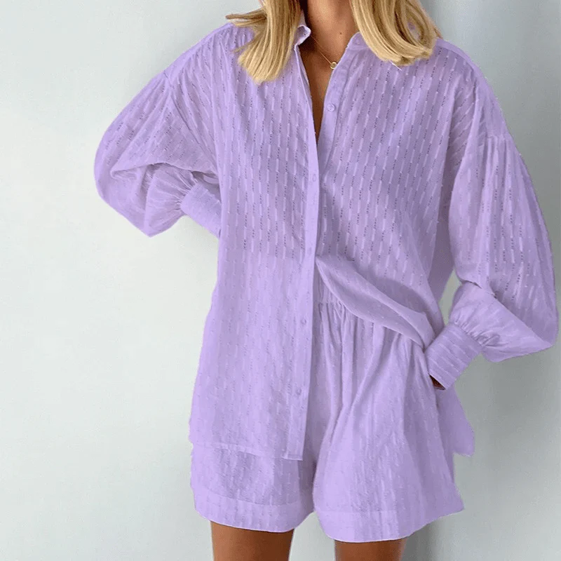 Christa | Luftiges Baumwoll-Set mit Oversized-Bluse & Shorts - Image 6