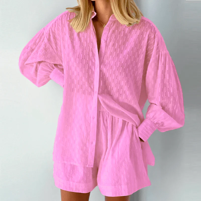 Christa | Luftiges Baumwoll-Set mit Oversized-Bluse & Shorts - Image 7