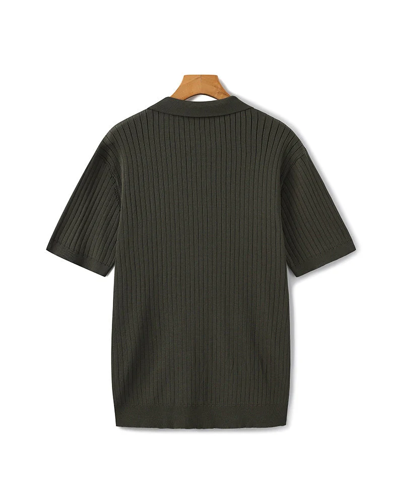 Christian | Herren Kurzarm Fein Rippenstrick Polo-Shirt - Image 18