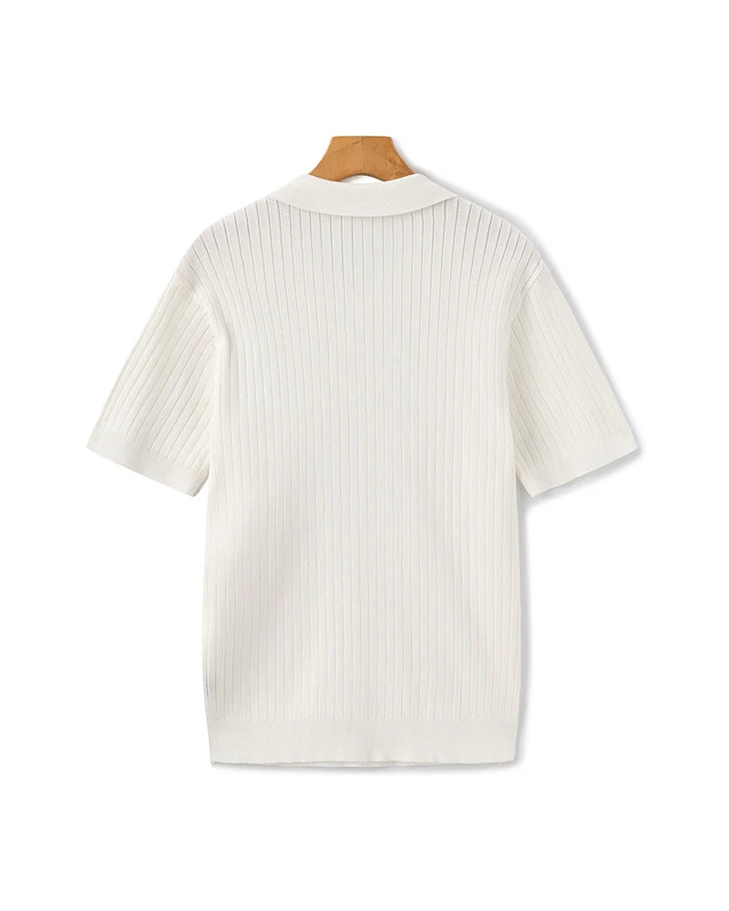 Christian | Herren Kurzarm Fein Rippenstrick Polo-Shirt - Image 22