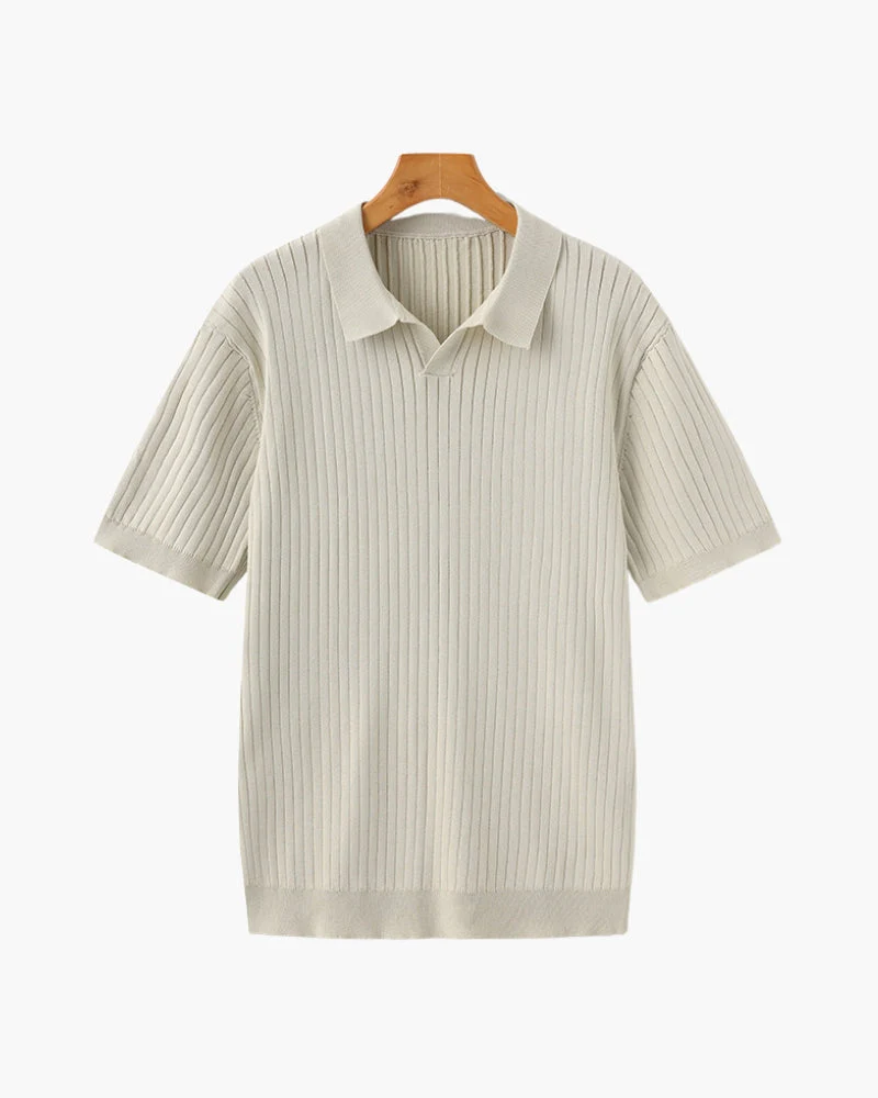 Christian | Herren Kurzarm Fein Rippenstrick Polo-Shirt - Image 27