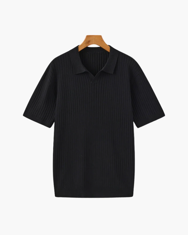 Christian | Herren Kurzarm Fein Rippenstrick Polo-Shirt - Image 28