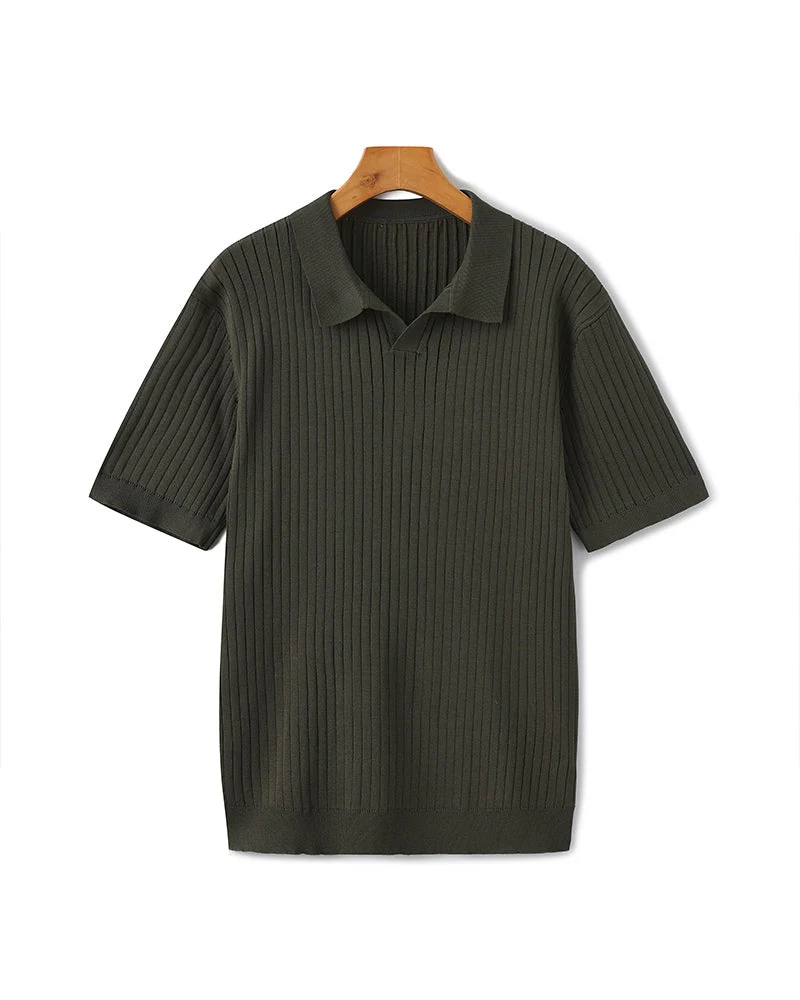 Christian | Herren Kurzarm Fein Rippenstrick Polo-Shirt - Image 31