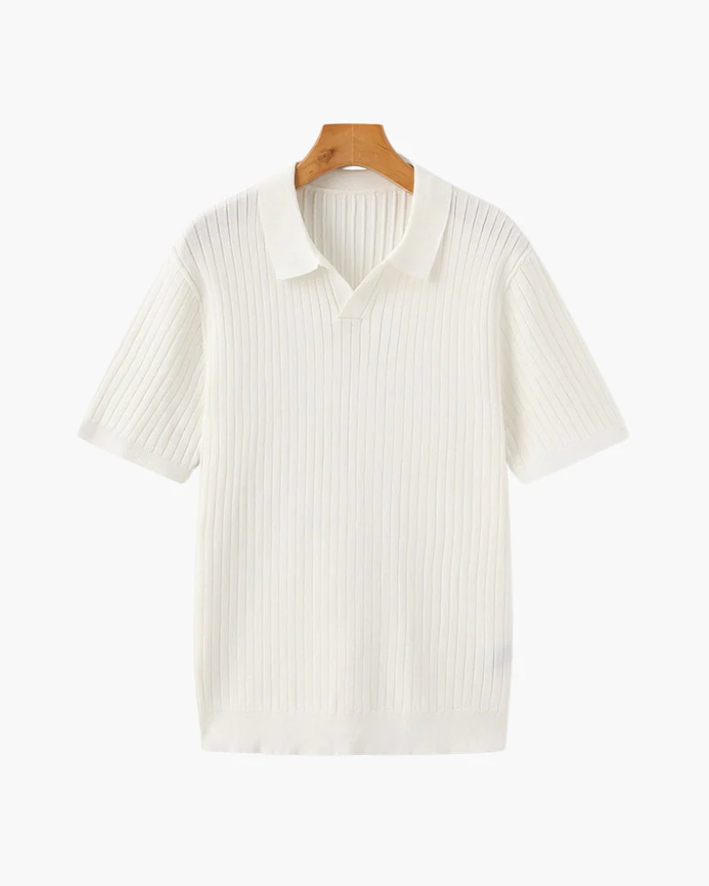 Christian | Herren Kurzarm Fein Rippenstrick Polo-Shirt - Image 32