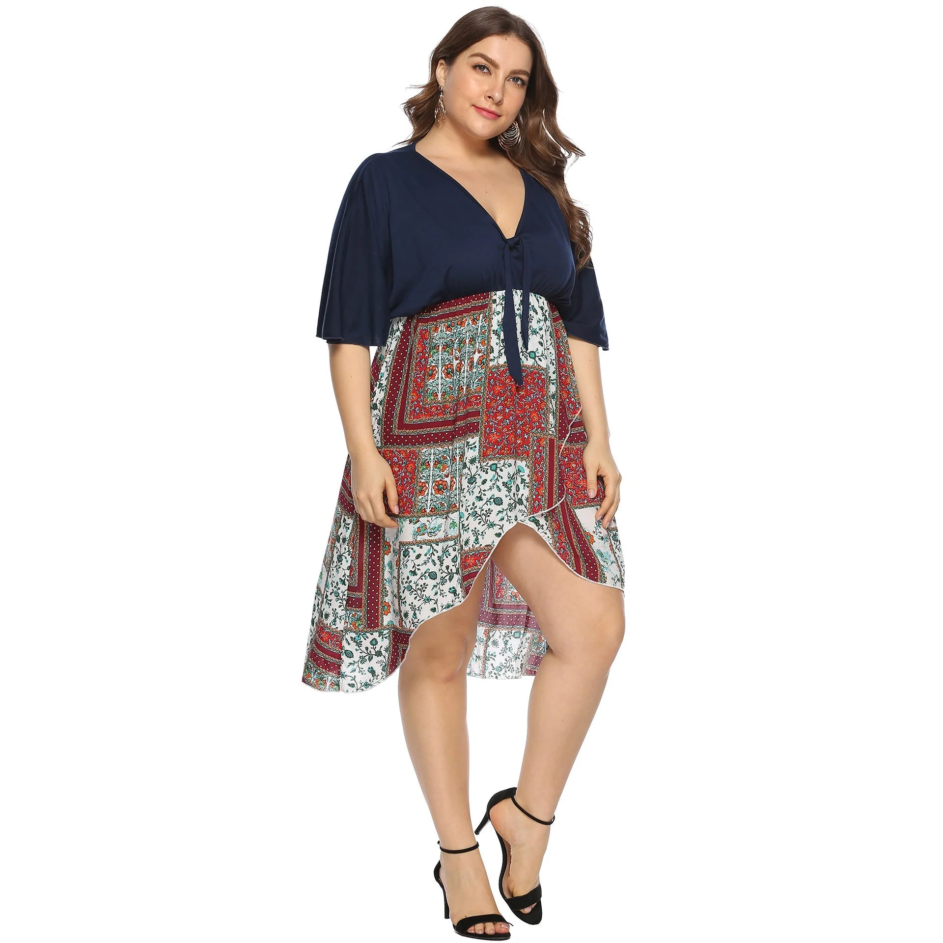 Christina- Damen elegantes Sommerkleid mit tiefem V-Ausschnitt - Image 5