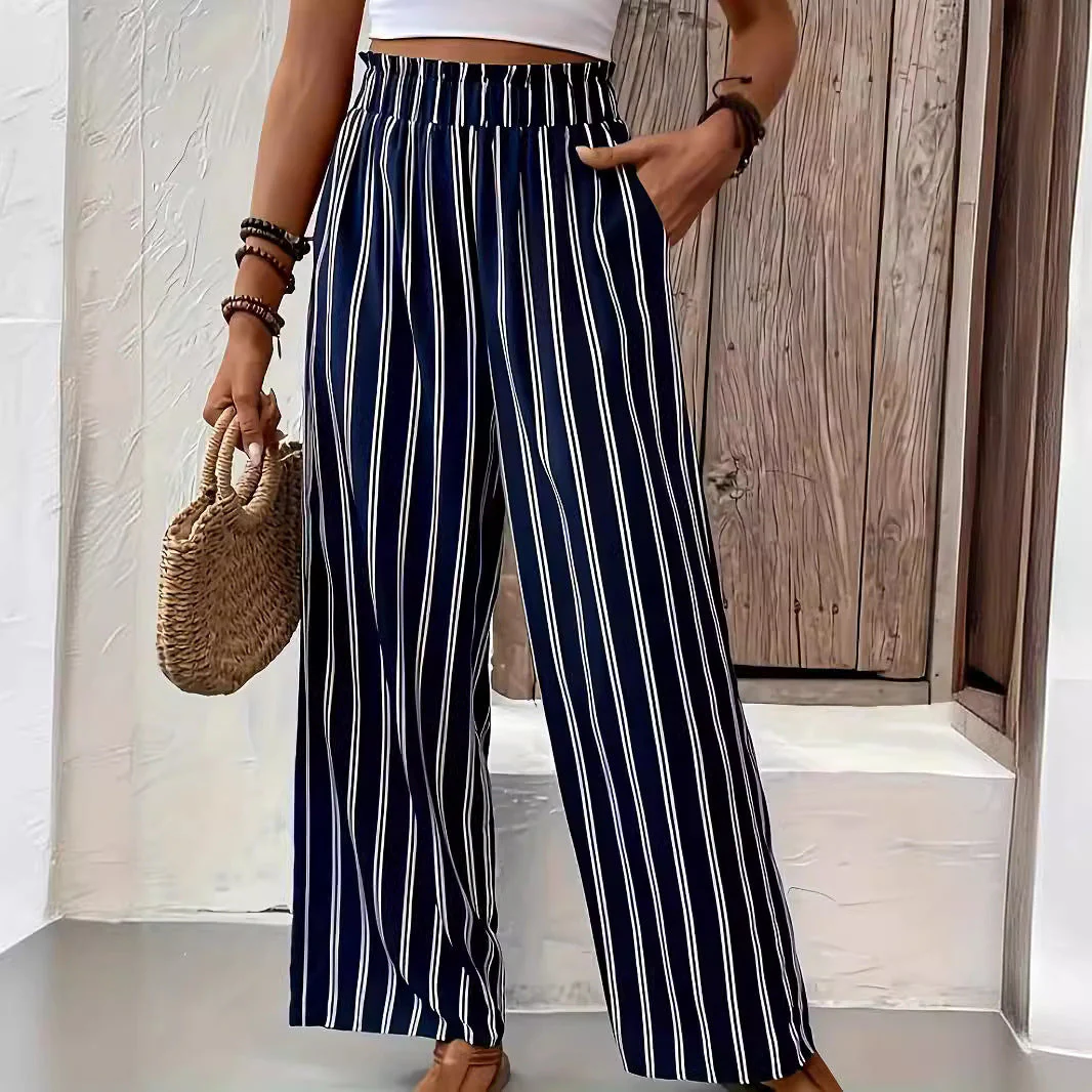 Christina- Damen Weite Palazzo Hose mit elastischem Bund - Image 2