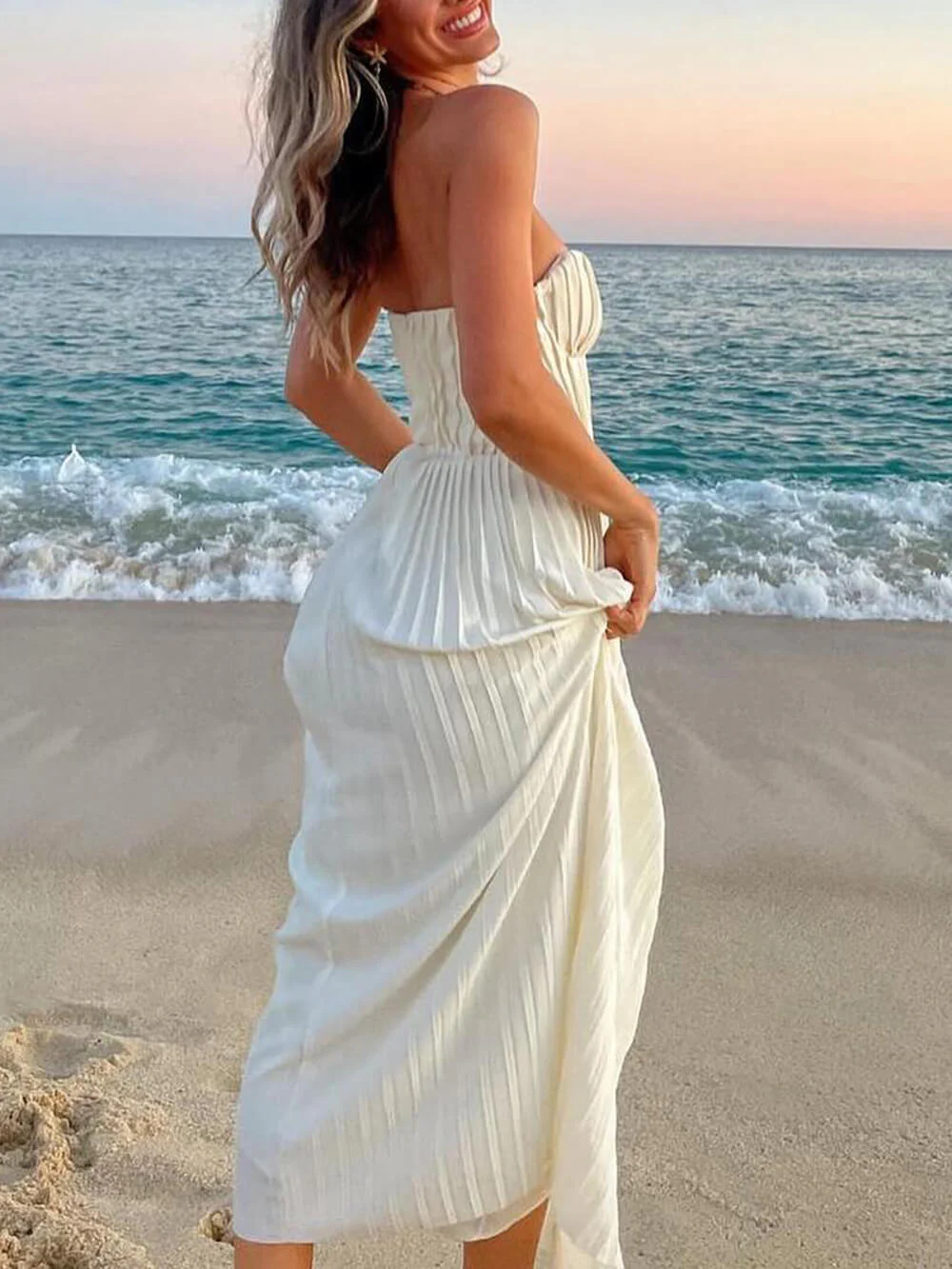 Christina™ | Elegantes Plissiertes Strapless Kleid - Image 4